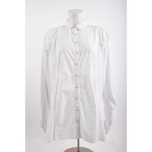 Tulip Womens Perry Oversized Shirt S White Long Sleeve Button-Up NWT